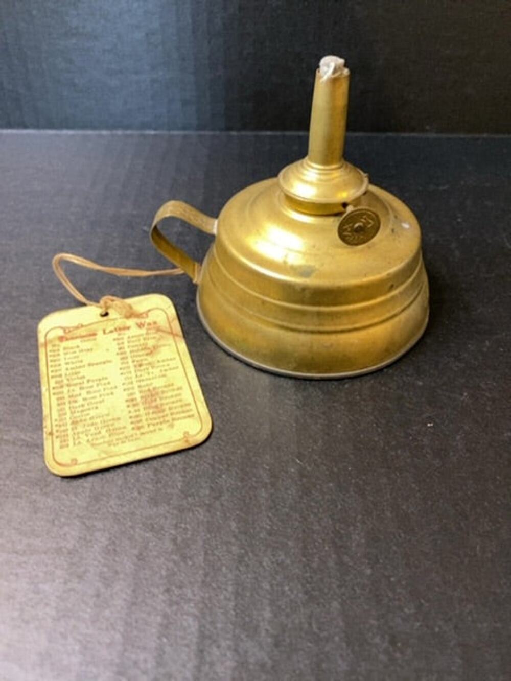 1940s Dennison Alcohol Wax Melter No 6 Komax Wick with Tag USA